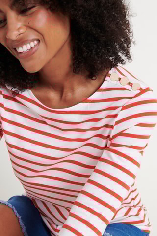 Top - Ecru et rouge
