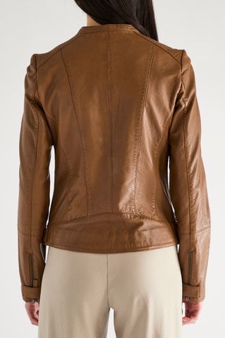 Veste en cuir d’agneau - Marron foncé