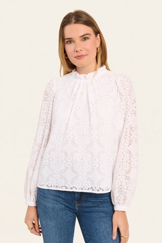 Top en dentelle - Blanc