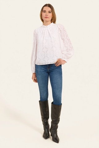 Top en dentelle - Blanc