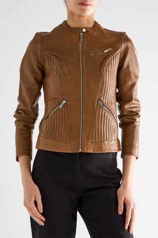 Veste en cuir d’agneau - Marron