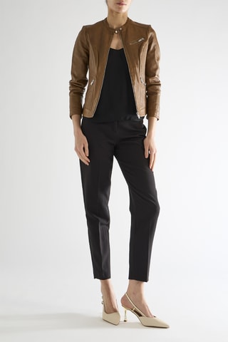 Veste en cuir d’agneau - Marron