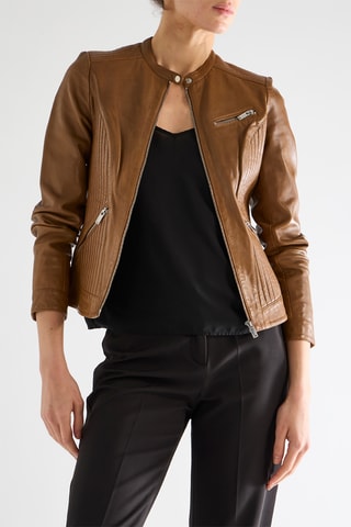 Veste en cuir d’agneau - Marron