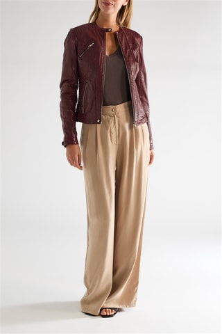Veste en cuir d’agneau - Bordeaux