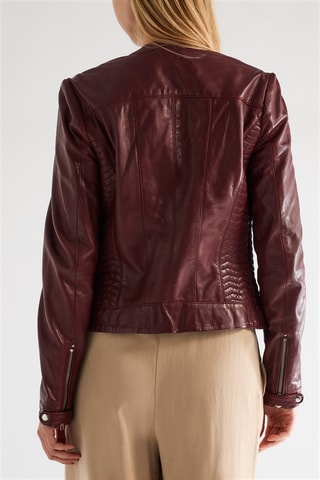 Veste en cuir d’agneau - Bordeaux