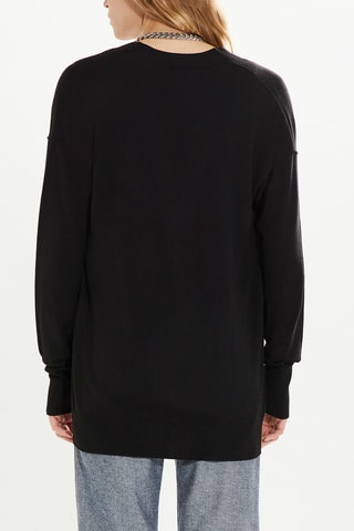 Cardigan en mérinos et soie - Noir