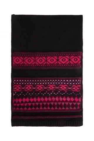 Écharpe en laine - Noir et fuchsia