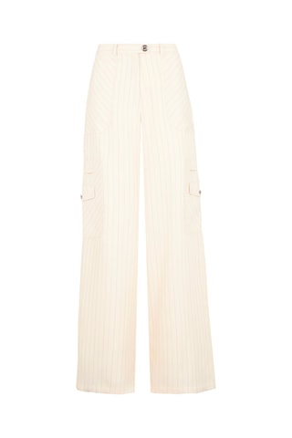 Pantalon cargo - Ecru et rose clair