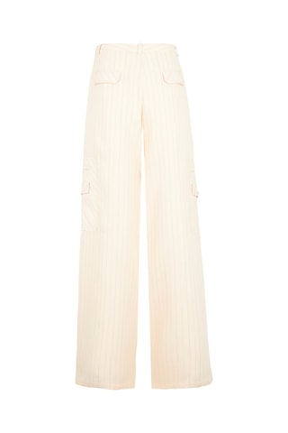 Pantalon cargo - Ecru et rose clair