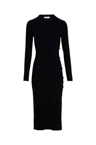 Robe midi en mérinos - Noir