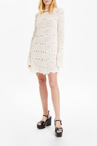 Robe courte - Blanc et écru