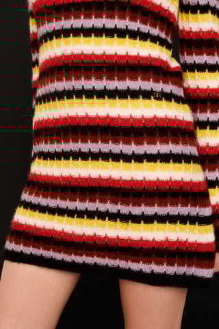 Robe courte en alpaga et laine - Multicolore