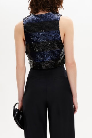 Crop top - Noir et bleu