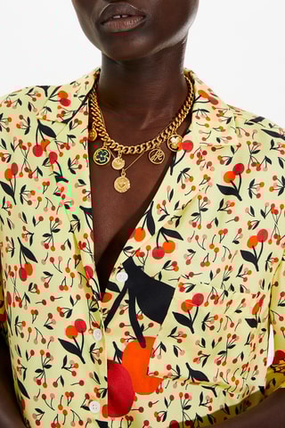 Chemise oversize en soie - Jaune pâle