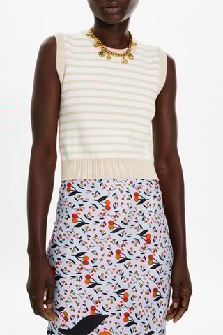 Top - Ecru et beige