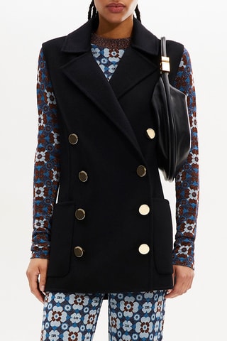 Blazer sans manches en laine - Noir