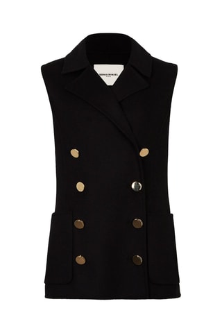 Blazer sans manches en laine - Noir