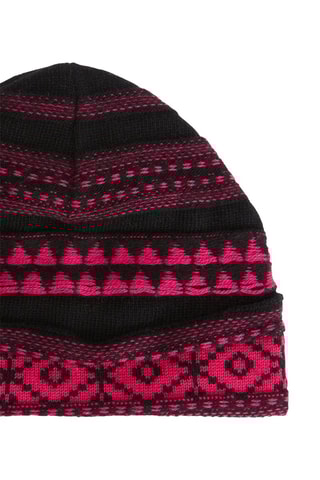 Bonnet en laine - Fuchsia et noir