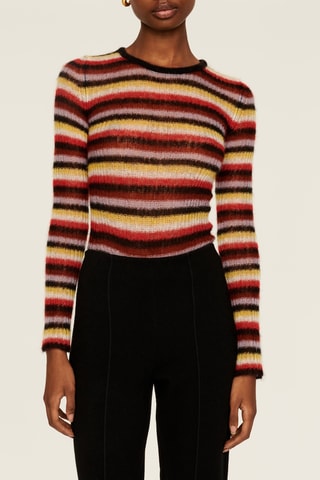 Body en alpaga et laine - Rouge et jaune