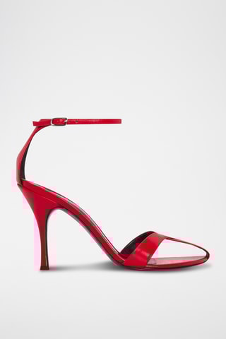 Sandales à talons en cuir - Rouge