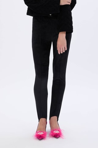 Pantalon en velours taille haute - Noir
