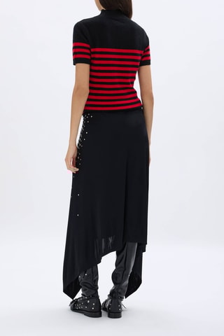Pull en cachemire -Noir et rouge