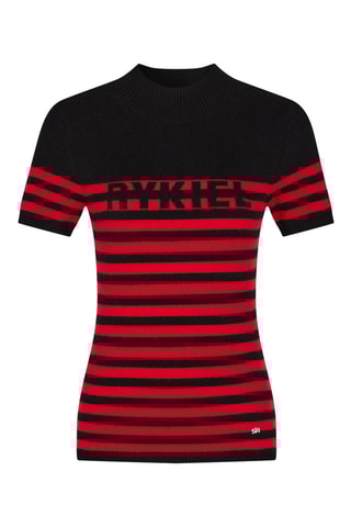 Pull en cachemire -Noir et rouge