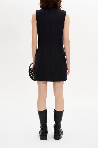 Robe chemise en laine - Noir