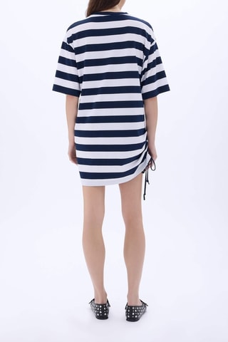 Robe t-shirt - Blanc et bleu marine