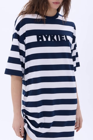 Robe t-shirt - Blanc et bleu marine