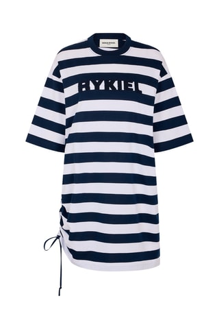 Robe t-shirt - Blanc et bleu marine