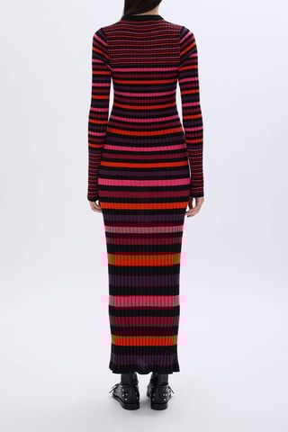 Robe pull en laine - Rose et noir
