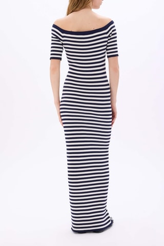 Robe pull - Blanc et bleu marine