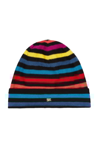 Bonnet en laine - Noir et bleu