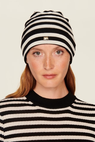 Bonnet en laine - Noir et blanc