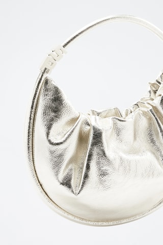 Sac porté épaule en cuir - Argenté