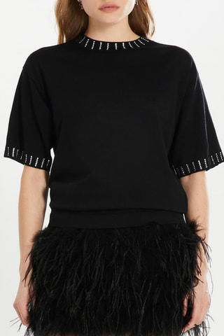 Top en laine - Noir