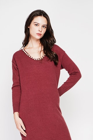 Trui-jurk - Bordeauxrood - Rood