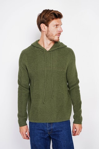 Trui met Capuchon - Hemelsblauw - Groen
