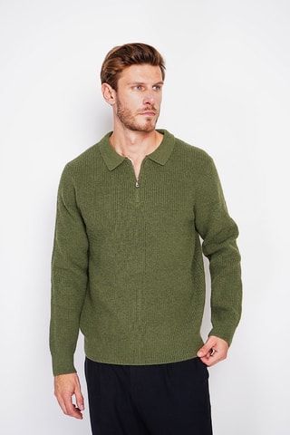 Trui - Bordeauxrood - Groen