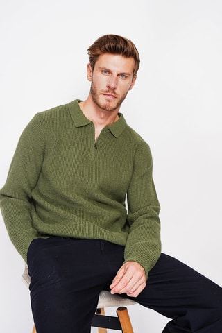 Trui - Bordeauxrood - Groen