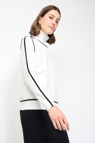 Trui - Beige - Wit en zwart