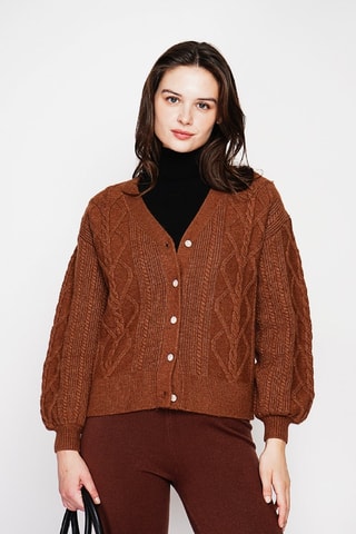 Oversized vest - Blauw - Bruin