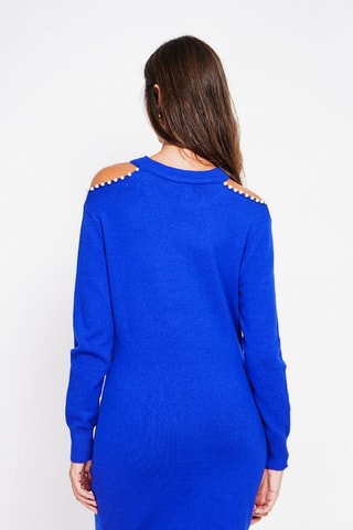 Trui-jurk - Bordeauxrood - Blauw