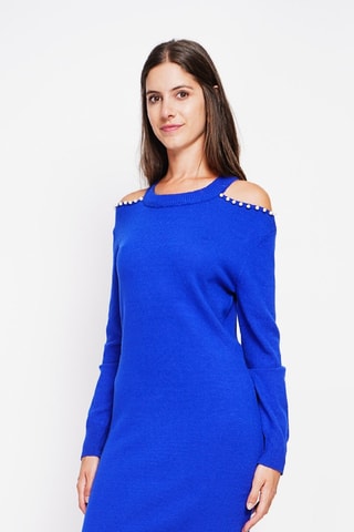 Trui-jurk - Bordeauxrood - Blauw