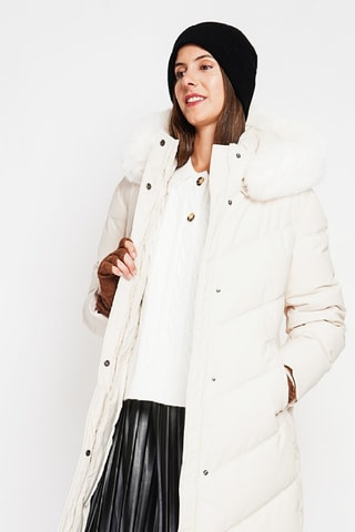 Gewatteerde Jas met Capuchon - Crèmekleurig - Beige