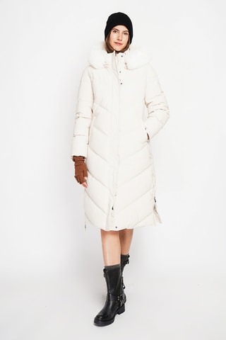 Gewatteerde Jas met Capuchon - Crèmekleurig - Beige