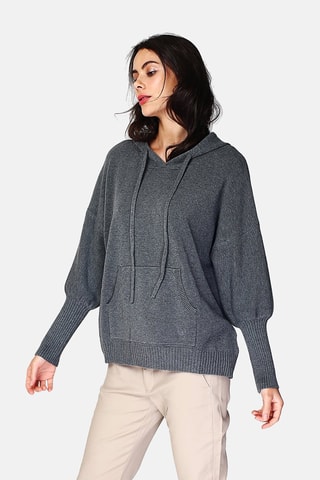 Trui met Capuchon - Camel - Grijs