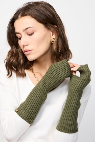 Vingerloze Handschoen - Beige - Groen en goudkleurig