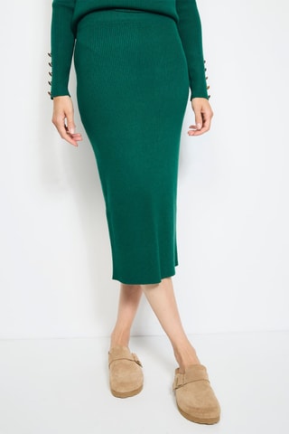 Nauwaansluitde  Rok Hoge Taille - Nachtblauw - Groen